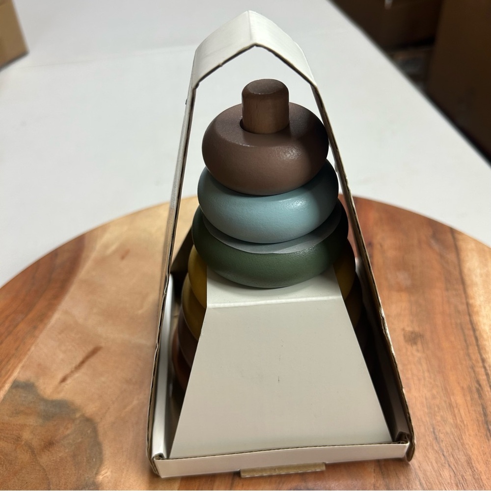 Hearth & Hand with Magnolia Toy Rainbow Wooden Ring Stacker 7pc NEW WITH DEFECT - Picture 4 of 9